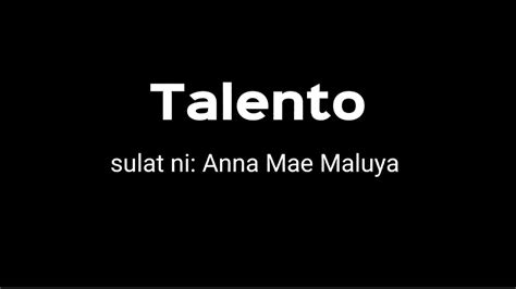 TALENTO (Tagalog).